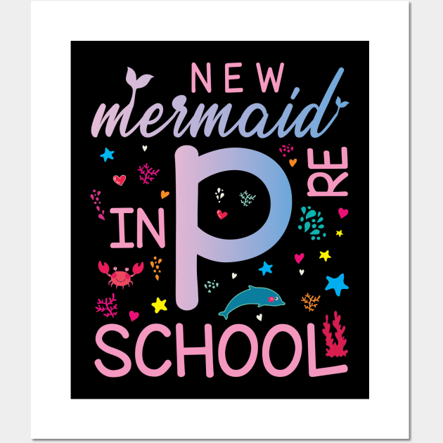 New Mermaid In Preschool Happy Student Senior Back To School Wall Art by Cowan79